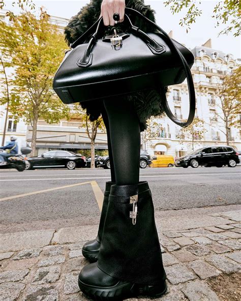 givenchy boots olive green|givenchy leather shark locks.